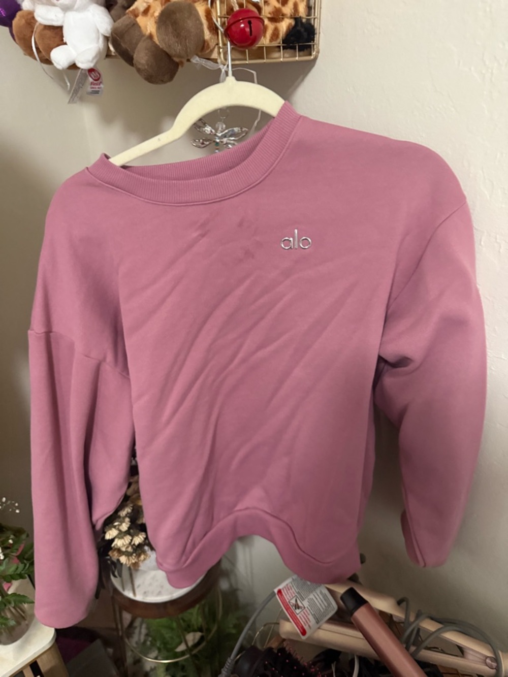 ALO Yoga Rose Pink Crewneck Sweatshirt